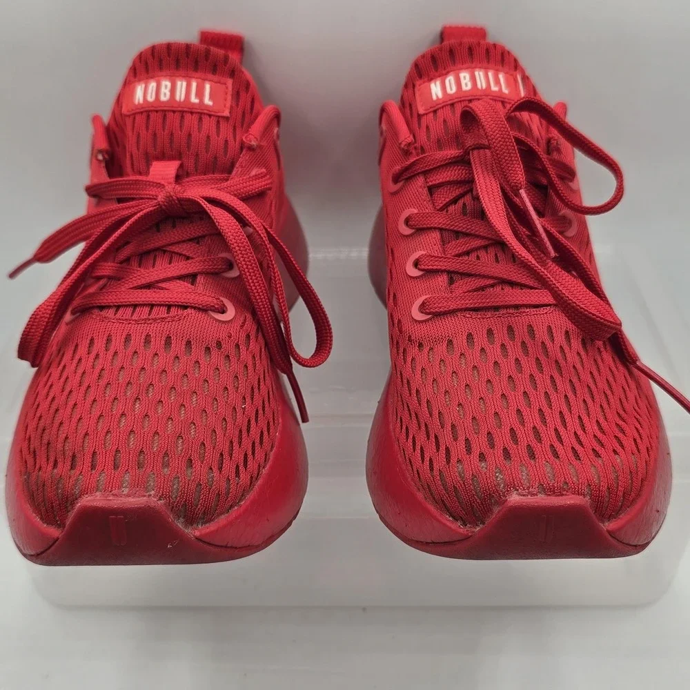 NOBULL Shoes Mens Size 6.5 Womens 8 Red Mesh Low Top Athletic Running Sneakers